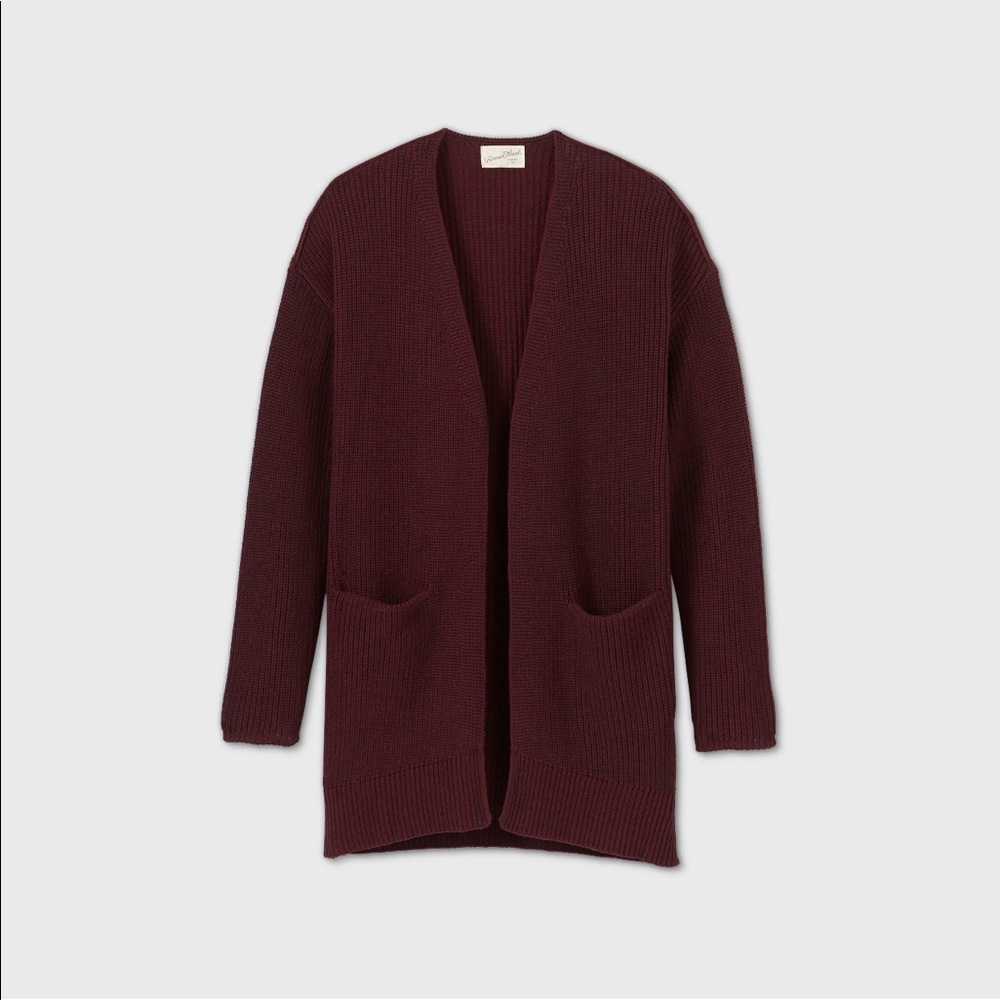 100% cotton Cardigan Burgundy color
